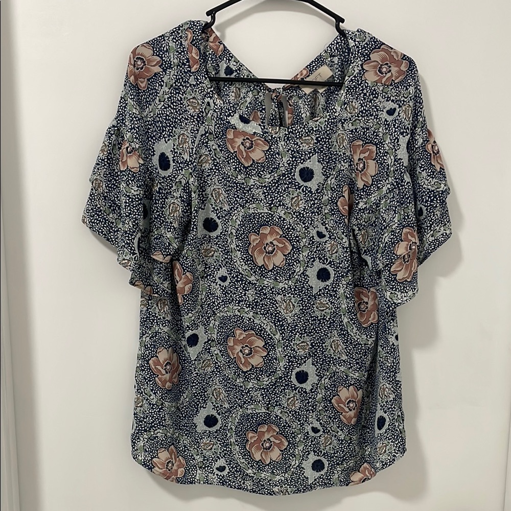 LOFT Floral Blue Women's Top